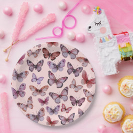 Butterfliegen Wassercolor Bday Bridal Baby Shower Pappteller