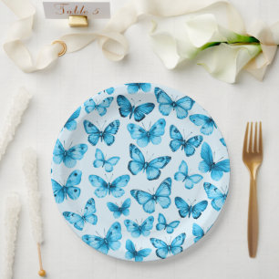 Butterfliegen Wassercolor Bday Bridal Baby Shower Pappteller