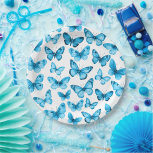 Butterfliegen Wassercolor Bday Bridal Baby Shower Pappteller