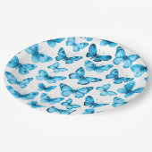 Butterfliegen Wassercolor Bday Bridal Baby Shower Pappteller (Schrägansicht)
