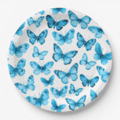 Butterfliegen Wassercolor Bday Bridal Baby Shower Pappteller (Vorderseite)