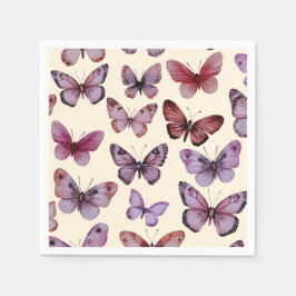 Butterfliegen Wassercolor Bday Bridal Baby Shower Serviette