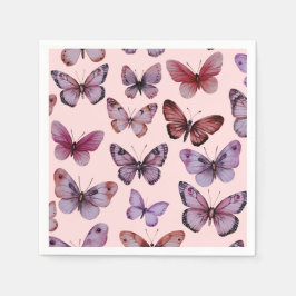 Butterfliegen Wassercolor Bday Bridal Baby Shower Serviette