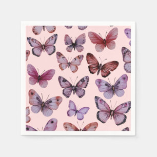 Butterfliegen Wassercolor Bday Bridal Baby Shower Serviette