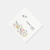 Butterfliegen Wasserfarbene Wildblume Blumenzehen Serviette (Ecke)