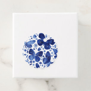 Butterfliegen Watercolor Indigo Blue Geschenkanhänger