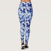 Butterfliegen Watercolor Indigo Blue Leggings (Rückseite)