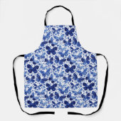 Butterfliegen Watercolor Indigo Blue Schürze (Vorderseite)