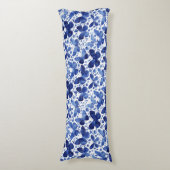 Butterfliegen Watercolor Indigo Blue Seitenschläferkissen (Vorderseite Vertikal)