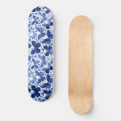 Butterfliegen Watercolor Indigo Blue Skateboard (Vorderseite)