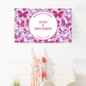 Butterfliegen Watercolor Magenta Pink Wedding Bann Banner (Insitu)