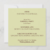 Butterfliegen Whimsical Farewell Party Einladung (Rückseite)