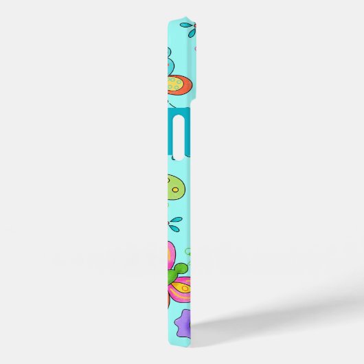 Butterfliegen Whimsy Türkis Blauer Name personalis Case-Mate iPhone Hülle (Rückseite / Rechts)