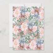 Butterfliegen Wildblume Girl Babydusche Einladung (Rückseite)