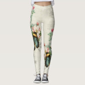 Butterfliegen Wildblumen Ephemera Romantische Vint Leggings (Vorderseite)