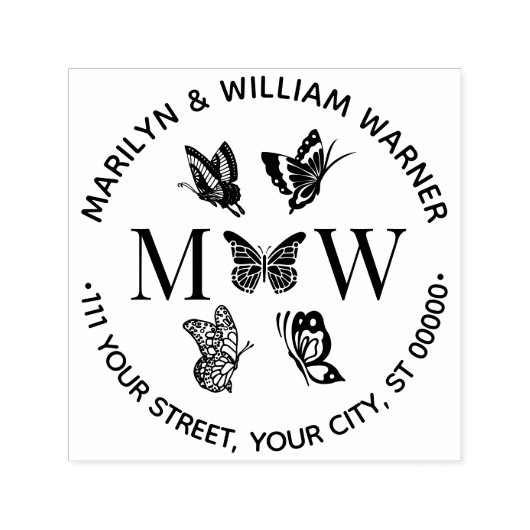Butterflies #4 Couple 2 Initial Address NF Permastempel (Design)