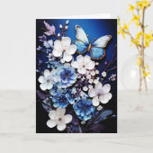 Butterflies and Flowers Blank Note Greeting Card Karte (Gelbe Blume)