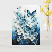 Butterflies and Flowers Blank Note Greeting Card Karte (Gelbe Blume)