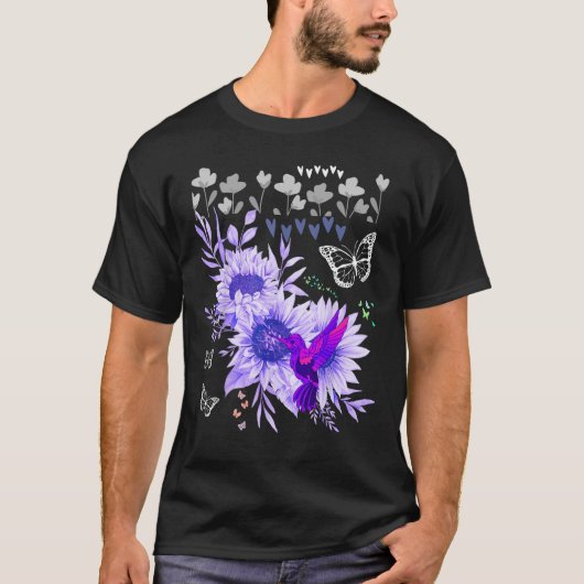Butterflies And Hummingbirds Find The Garden Butte T-Shirt (Vorderseite)