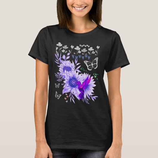 Butterflies And Hummingbirds Find The Garden Butte T-Shirt (Vorderseite)