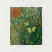 Butterflies and Poppies, 1889 by Vincent van Gogh Wandteppich (Vorderseite)