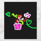 Butterflies and Roses valentine  Weinetikett (Einzelnes Label)
