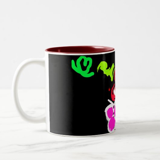 Butterflies and Roses valentine  Zweifarbige Tasse (Links)