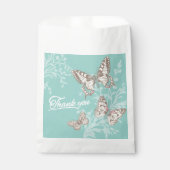 Butterflies Aqua Dankeschön Hochzeit Geschenktütchen (Vorderseite)