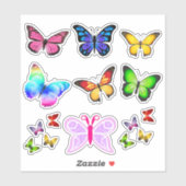 Butterflies-Ausschnitt-Aufkleber Aufkleber (Blatt)