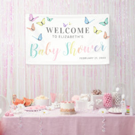 Butterflies Babydusche Begrüßung Banner