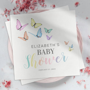 Butterflies Babydusche Party Serviette