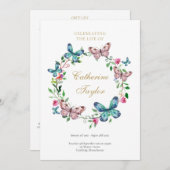 Butterflies Beerdigungsreihenfolge des Dienstprogr Einladung (Vorne/Hinten)