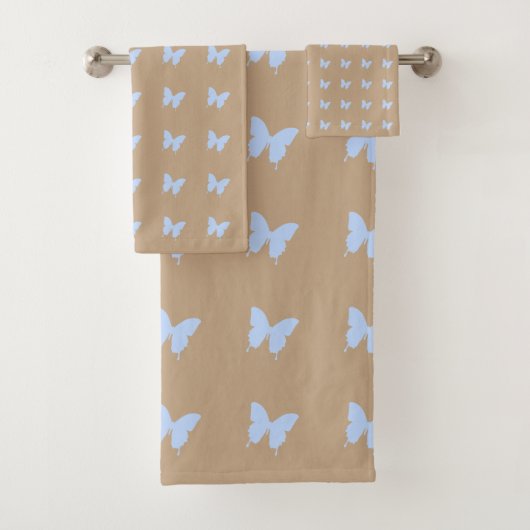 Butterflies Blau Badhandtuch Set (Insitu)