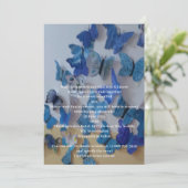 Butterflies Blue Wedding Invitation Einladung (Stehend Vorderseite)