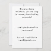 Butterflies Blue Wedding Invitation Einladung (Rückseite)