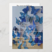 Butterflies Blue Wedding Invitation Einladung (Vorne/Hinten)