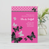 Butterflies Bridal Dusche Einladung (Stehend Vorderseite)