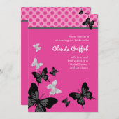 Butterflies Bridal Dusche Einladung (Vorne/Hinten)