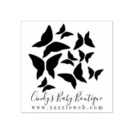 Butterflies Business Baby Boutique Closing Logo Gummistempel