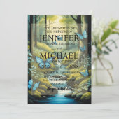 Butterflies Einladungen für klassische Hochzeiten (Stehend Vorderseite)