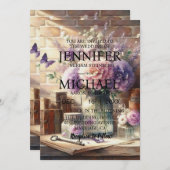 Butterflies Einladungen für klassische Hochzeiten (Vorne/Hinten)