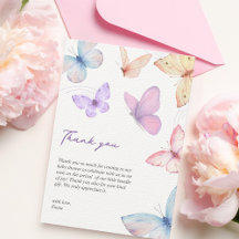 Butterflies Elegant Baby Dusche Handgeschrieben