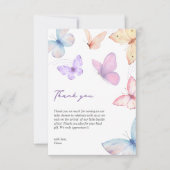 Butterflies Elegant Baby shower Hand-written Dankeskarte (Vorderseite)