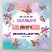 Butterflies Fairy Glitter 11th Birthday Welcome Poster (Vorne)