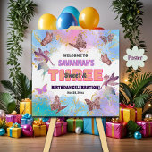 Butterflies Fairy Glitter 3rd Birthday Welcome Poster
