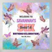 Butterflies Fairy Glitter 6th Birthday Welcome Poster (Vorne)
