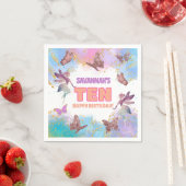 Butterflies Fairy Gold Glitter 10th Birthday Party Serviette (Beispiel)