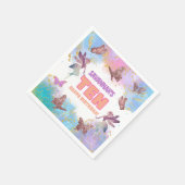 Butterflies Fairy Gold Glitter 10th Birthday Party Serviette (Ecke)