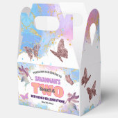Butterflies Fairy Gold Glitter 2nd Birthday Party Geschenkschachtel (Offen)