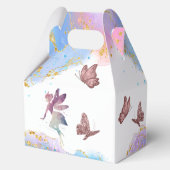 Butterflies Fairy Gold Glitter 5th Birthday Party Geschenkschachtel (Rückseite)